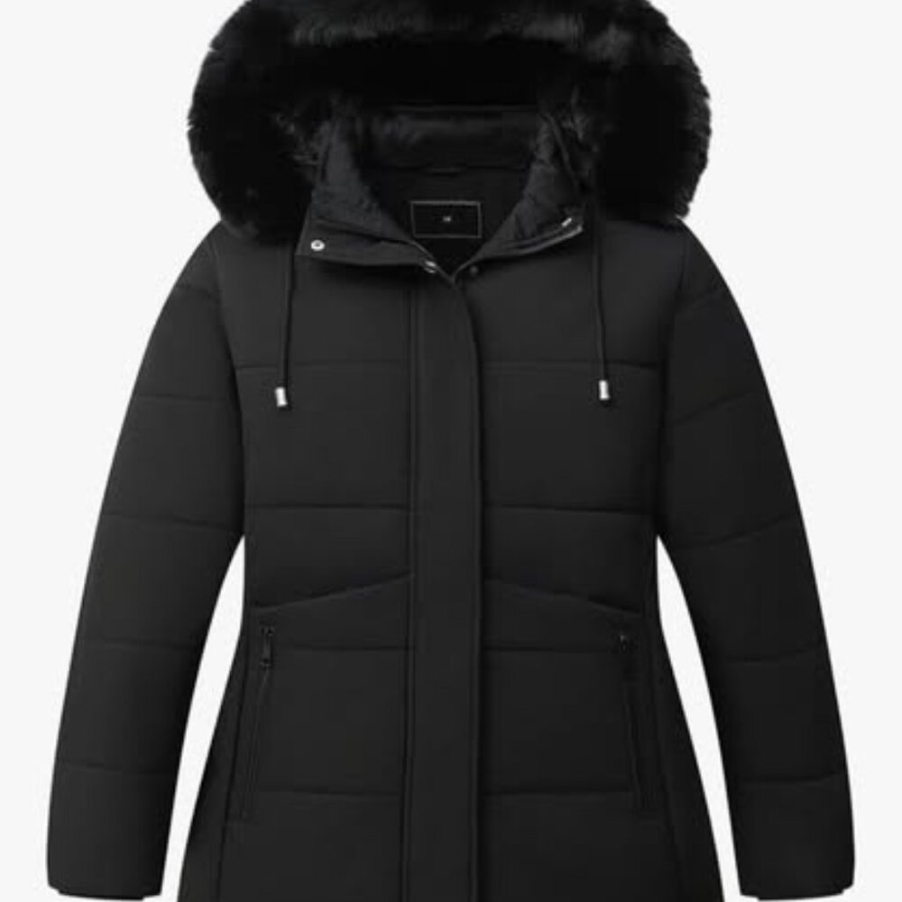 WOMENS WINTER COAT WATERPROOF WARM DOWN COAT DETACHABLE HOOD PARKA JACKET -